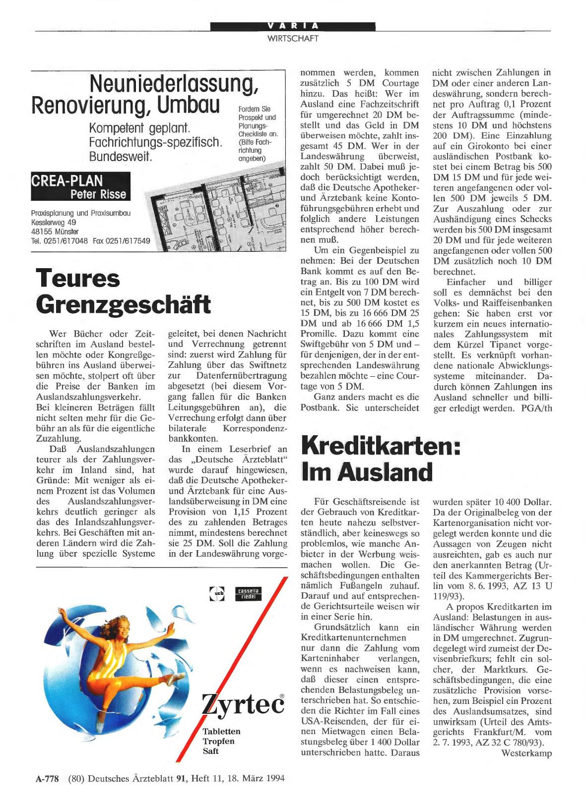 Vorschauseite 1: Kreditkarten: Im Ausland