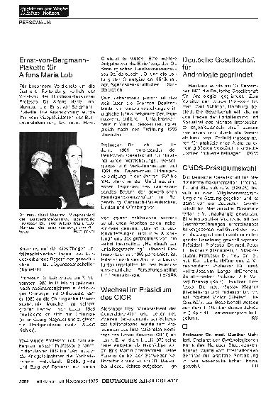 Vorschauseite 1: Deutsche Gesellschaft für Andrologie gegründet