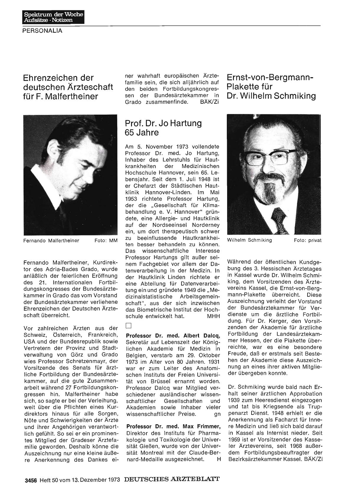 Vorschauseite 1: Prof. Dr. Jo Hartung 65 Jahre