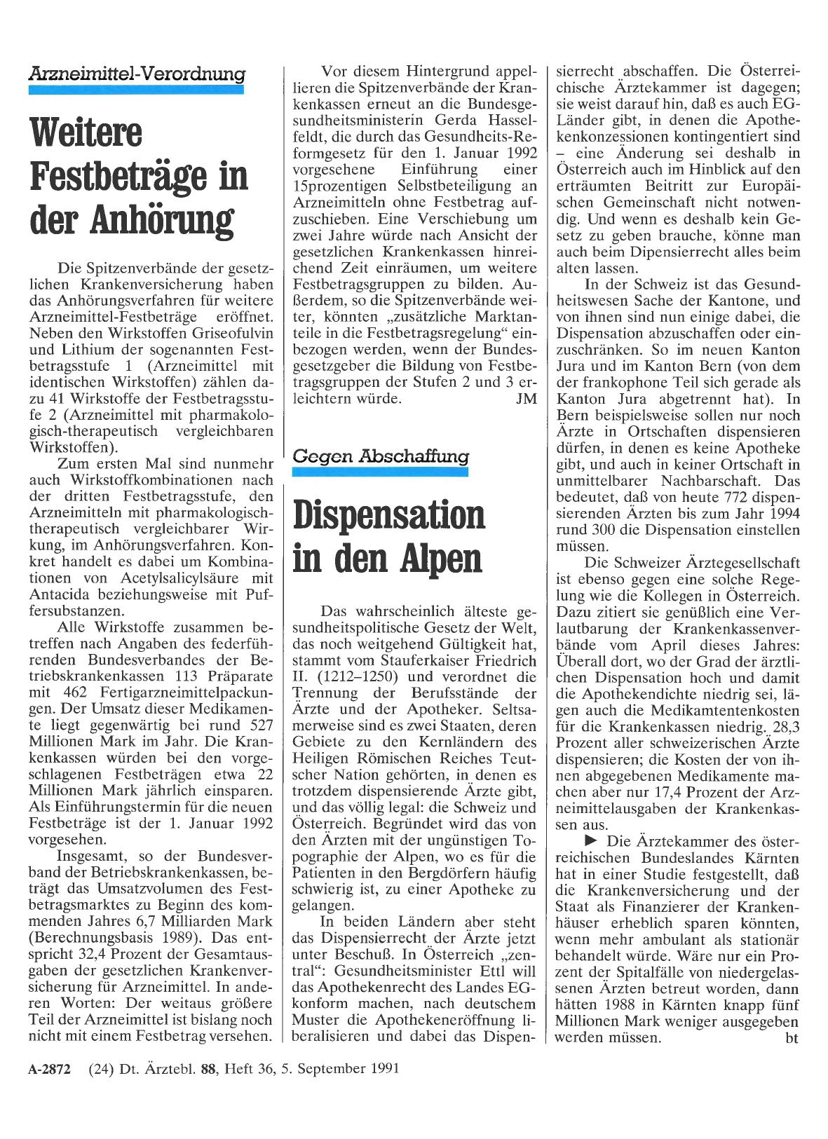 Vorschauseite 1: Gegen Abschaffung: Dispensation in den Alpen