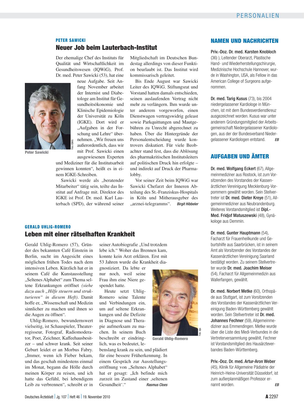 Vorschauseite 1: Namen und Nachrichten