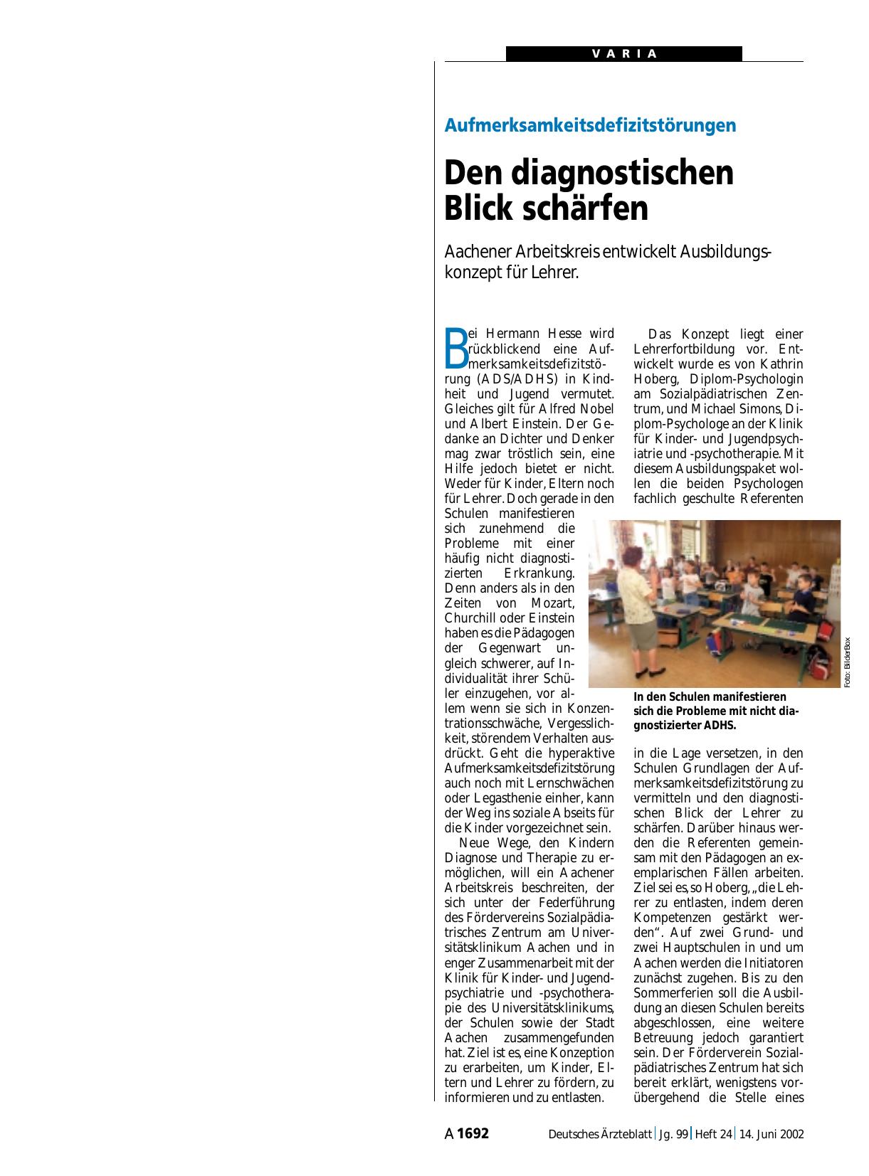 Vorschauseite 1: Aufmerksamkeitsdefizitstörungen: Den diagnostischen Blick schärfen