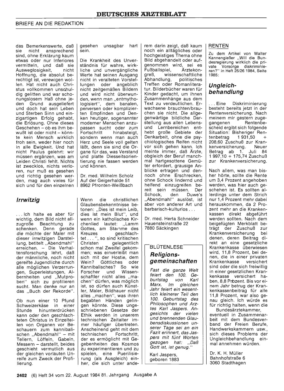 Vorschauseite 1: RENTEN: Ungleichbehandlung