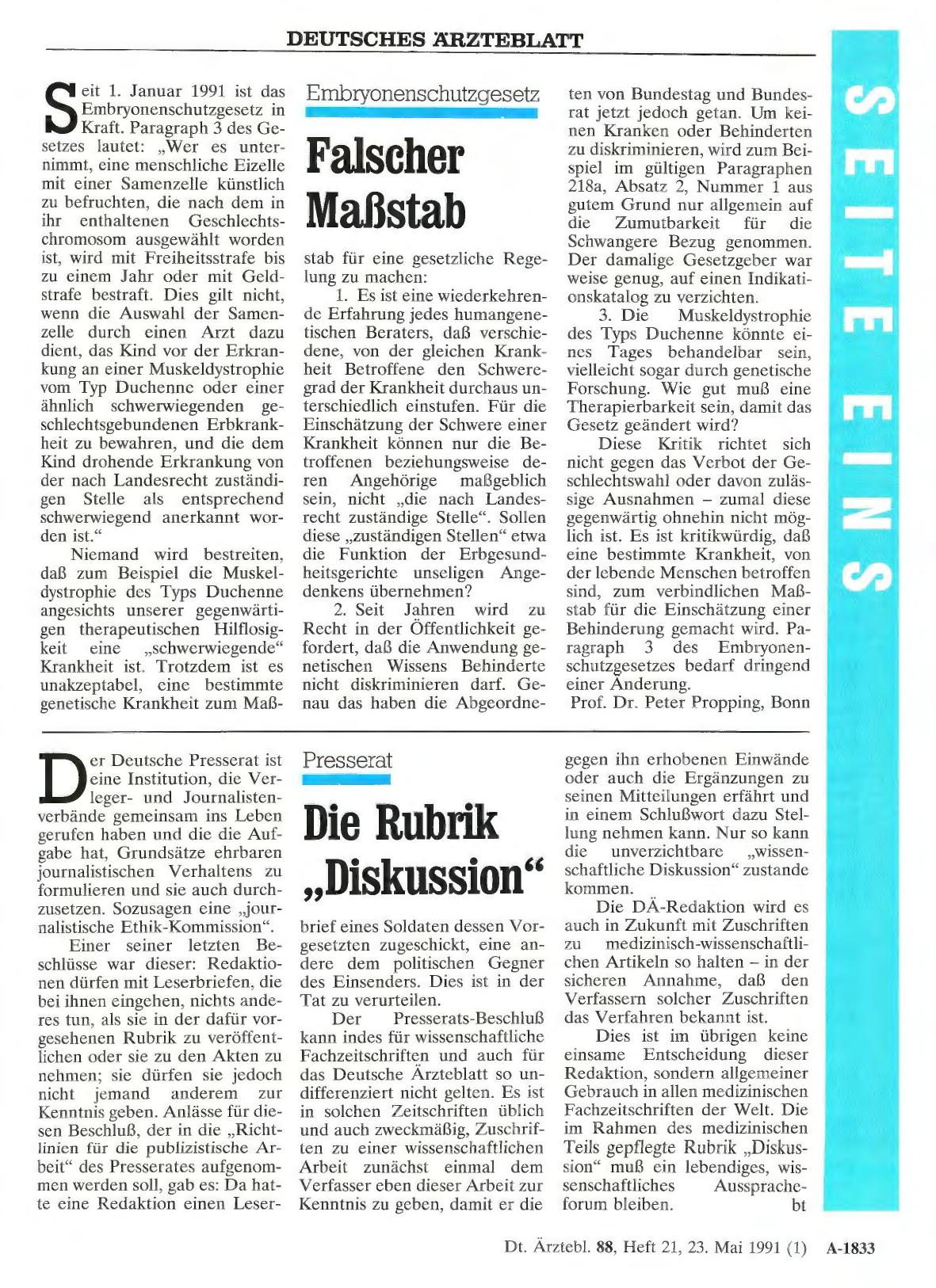 Vorschauseite 1: Embryonenschutzgesetz: Falscher Maßstab