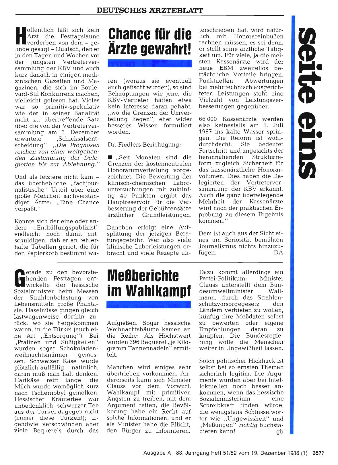 Vorschauseite 1: Meßberichte im Wahlkampf
