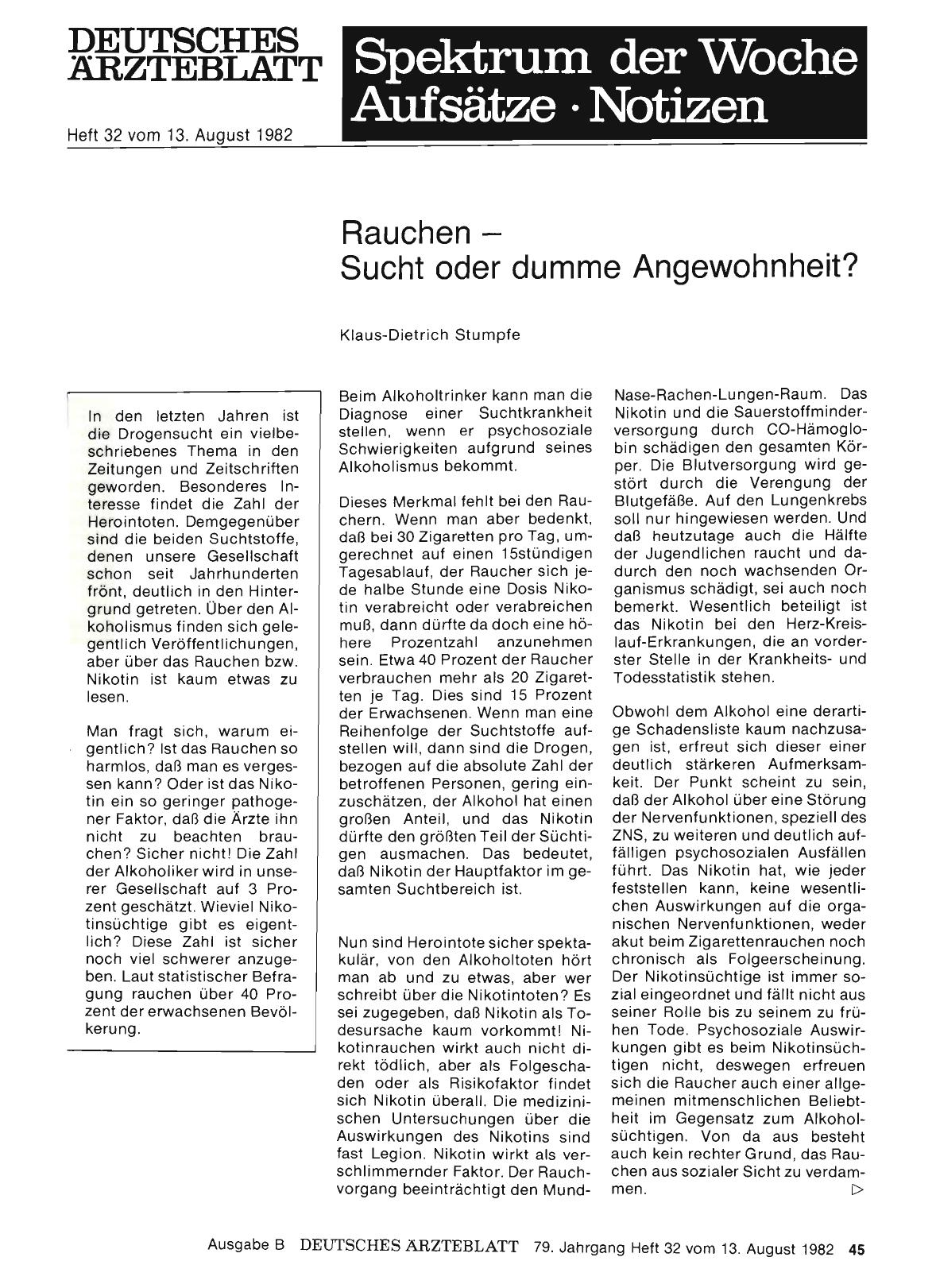 Vorschauseite 1: Rauchen — Sucht oder dumme Angewohnheit?