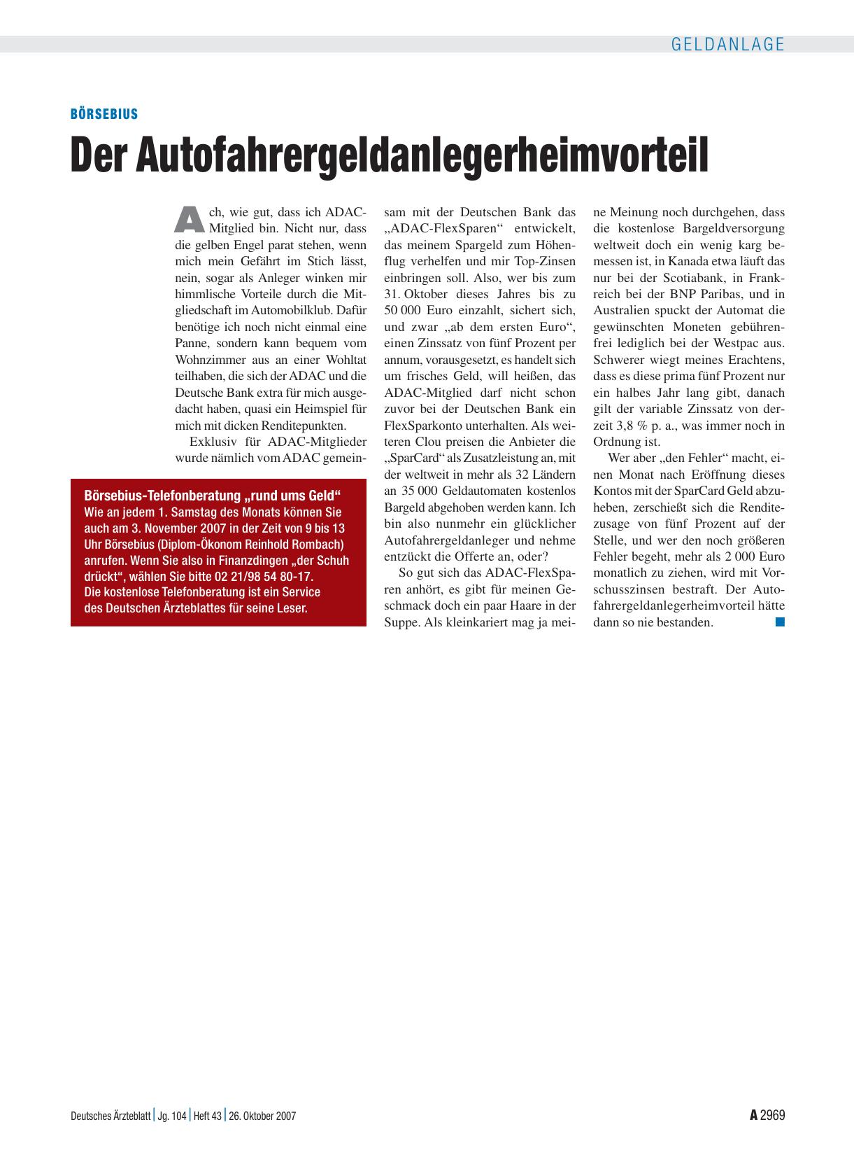 Vorschauseite 1: Der Autofahrergeldanlegerheimvorteil