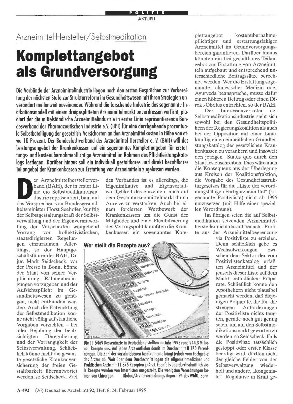 Vorschauseite 1: Arzneimittel-Hersteller/Selbstmedikation: Komplettangebot als Grundversorgung