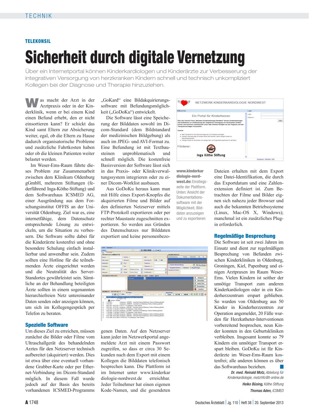 Vorschauseite 1: Telekonsil: Sicherheit durch digitale Vernetzung