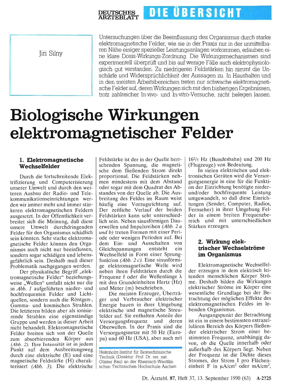 Vorschauseite 1: Biologische Wirkungen elektromagnetischer Felder