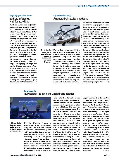 Vorschauseite 1: Approbationsordnung: Ärzteschaft will zügige Umsetzung