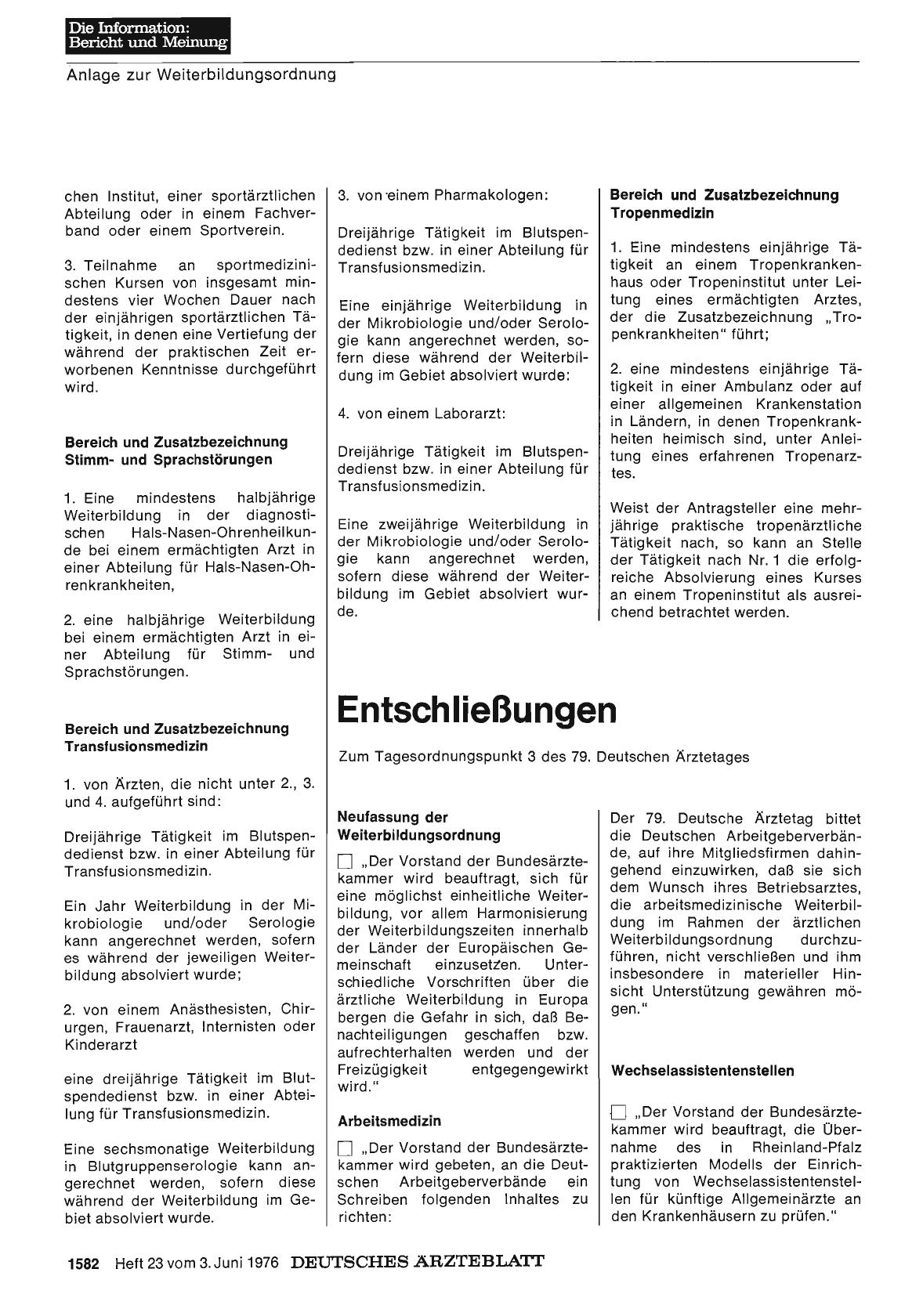 Vorschauseite 1: Entschließungen zum Tagesordnungspunkt 3 des 79. Deutschen Ärztetages