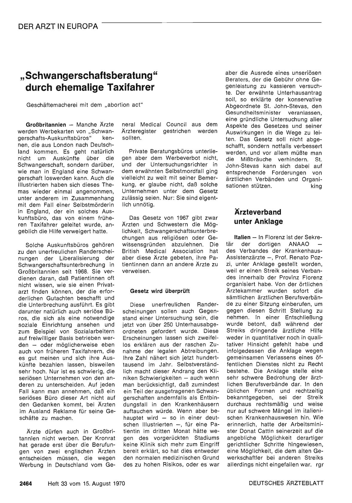 Vorschauseite 1: „Schwangerschaftsberatung" durch ehemalige Taxifahrer