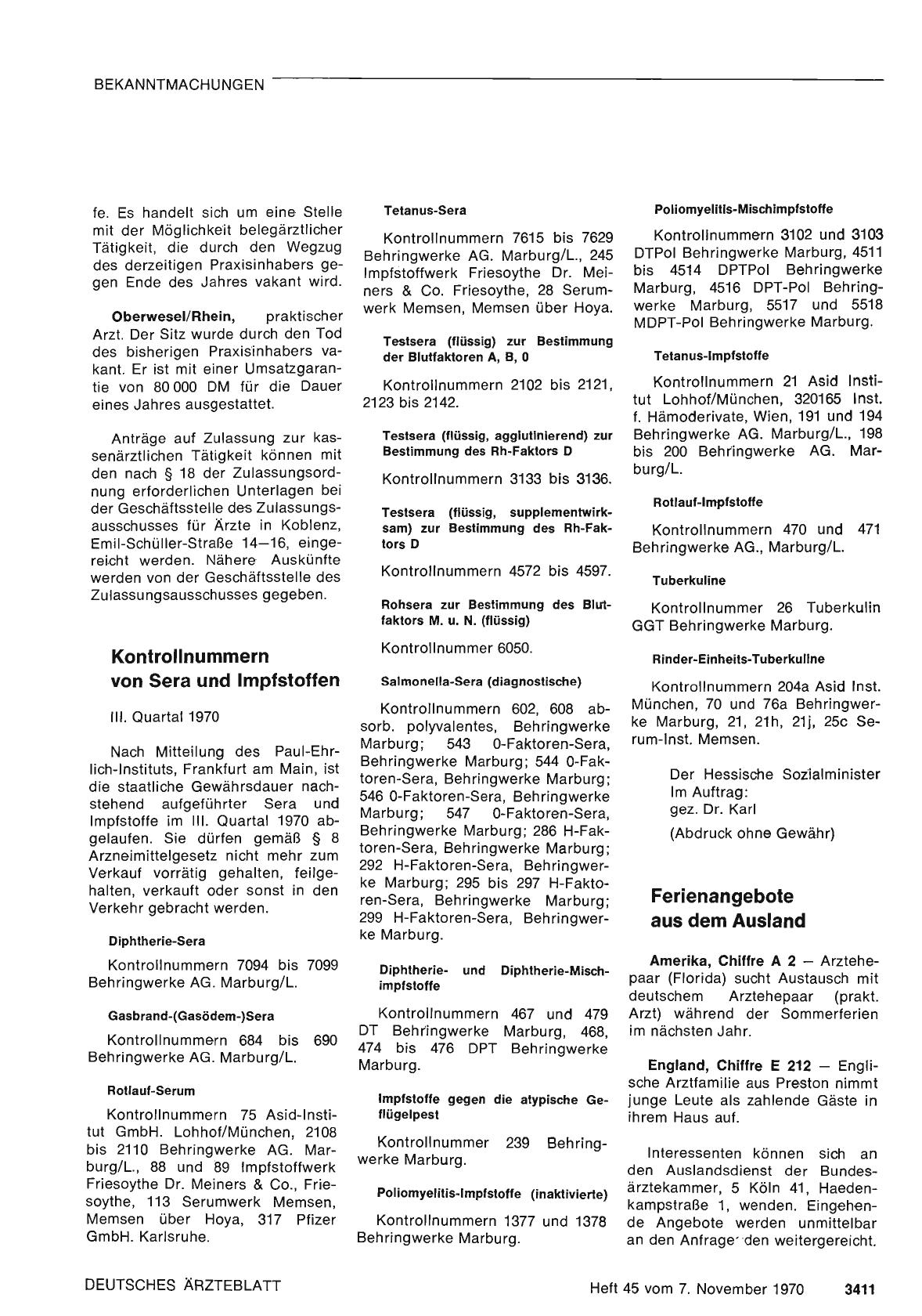 Vorschauseite 1: Ferienangebote aus dem Ausland