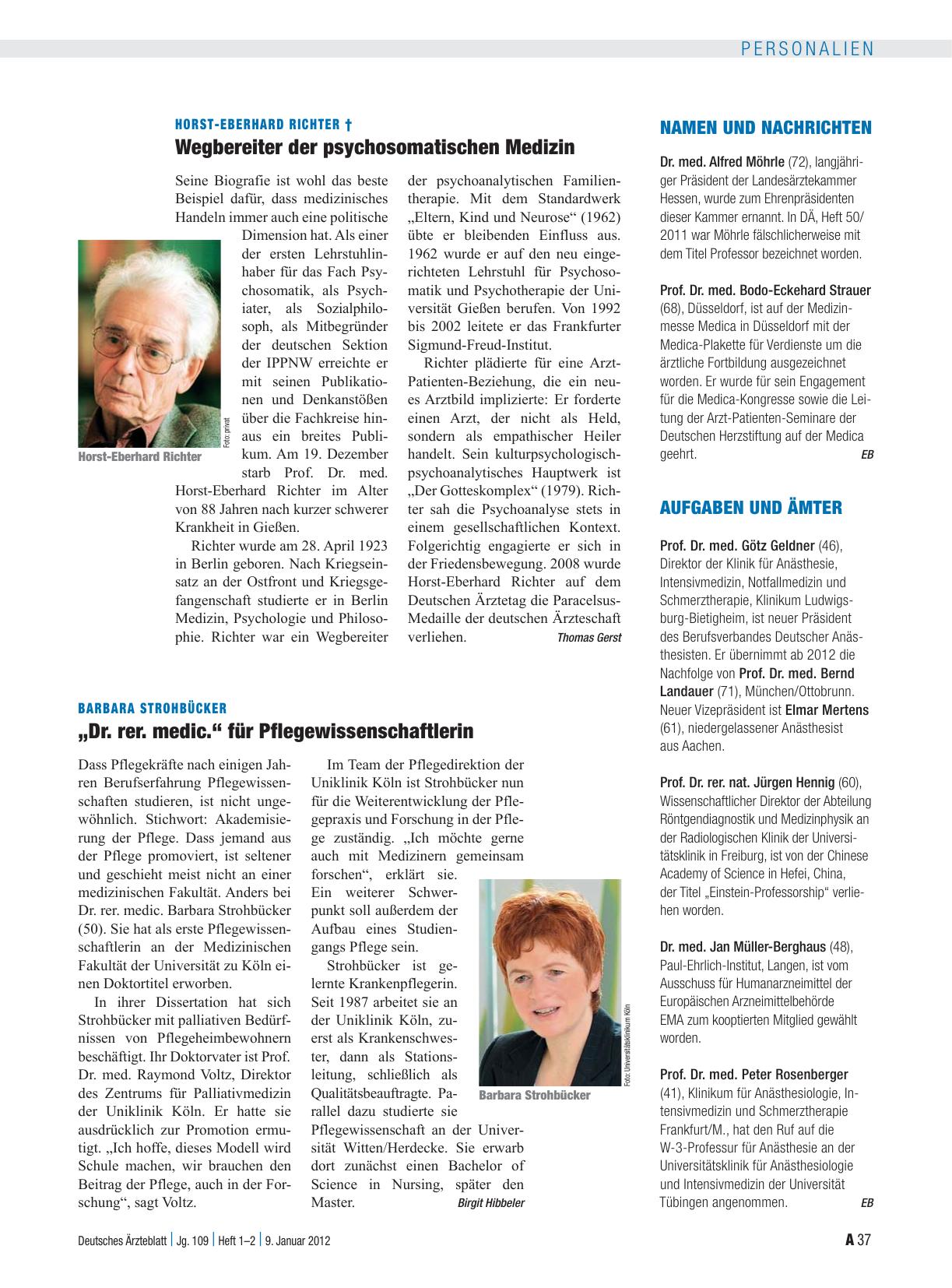 Vorschauseite 1: Barbara Strohbücker: „Dr. rer. medic. “ für Pflegewissenschaftlerin