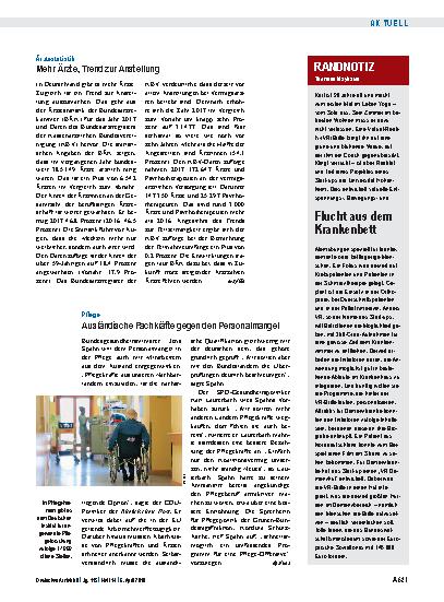 Vorschauseite 1: Ärztestatistik: Mehr Ärzte, Trend zur Anstellung