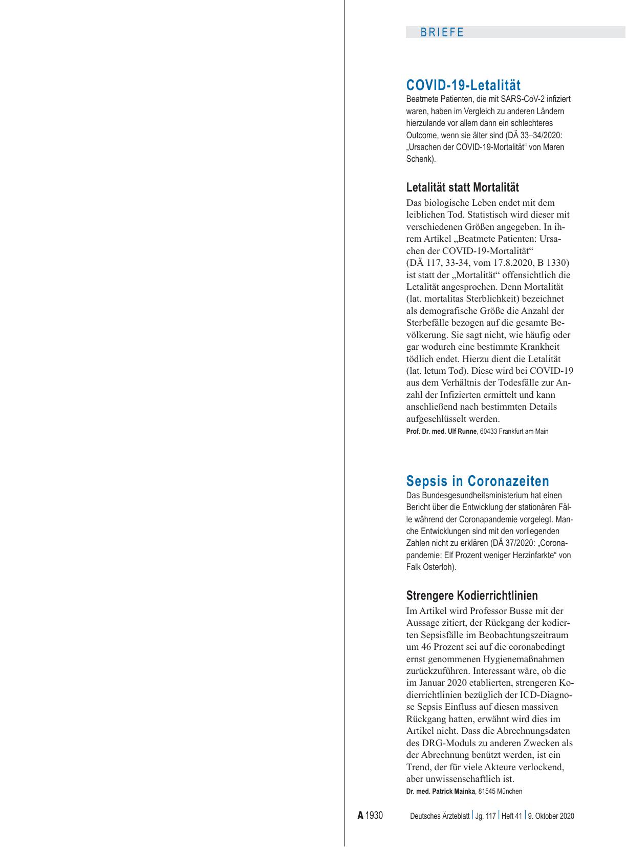 Vorschauseite 1: Sepsis in Coronazeiten: Strengere Kodierrichtlinien