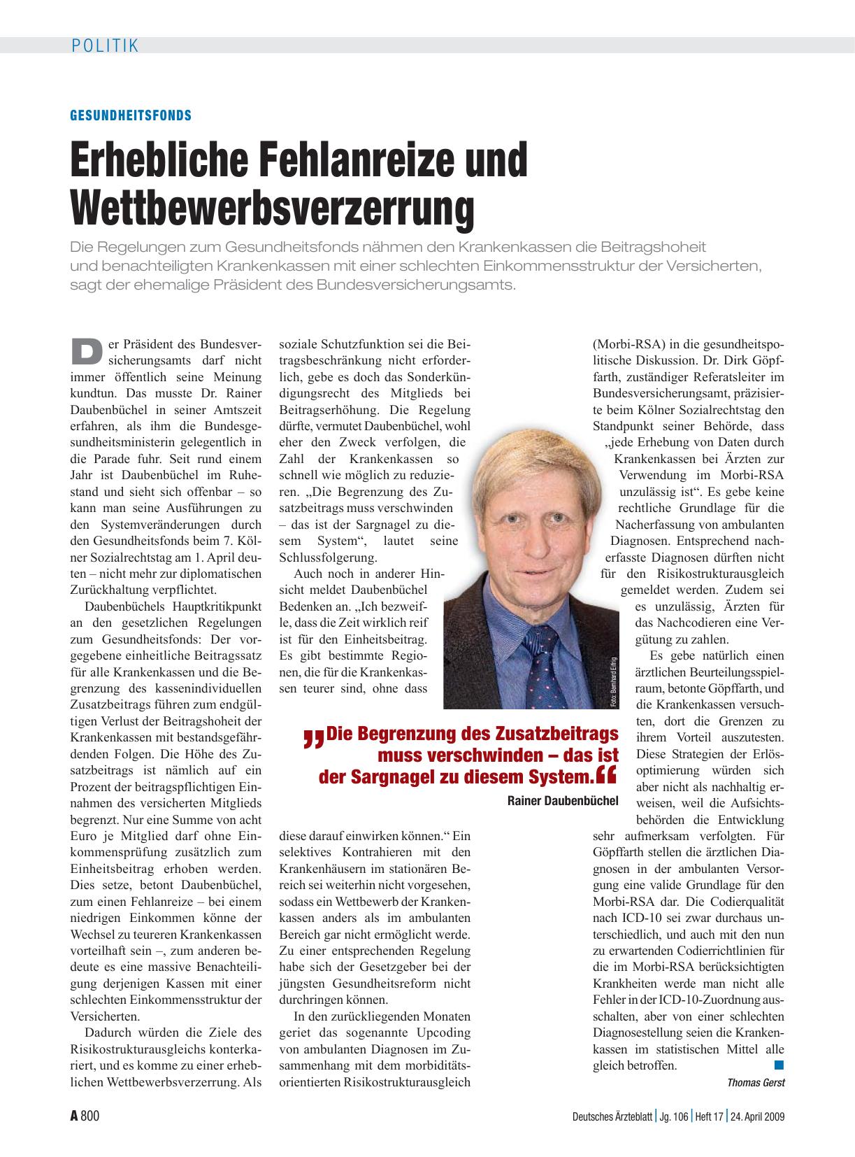 Vorschauseite 1: Gesundheitsfonds: Erhebliche Fehlanreize und Wettbewerbsverzerrung