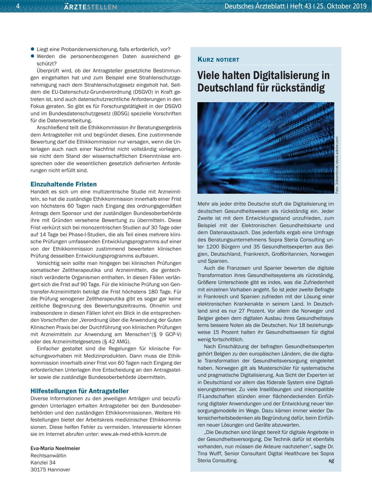Vorschauseite 1: Viele halten Digitalisierung in Deutschland für rückständig