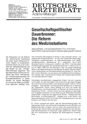 Vorschauseite 1: Gesellschaftspolitischer Dauerbrenner: Die Reform des Medizinstudiums