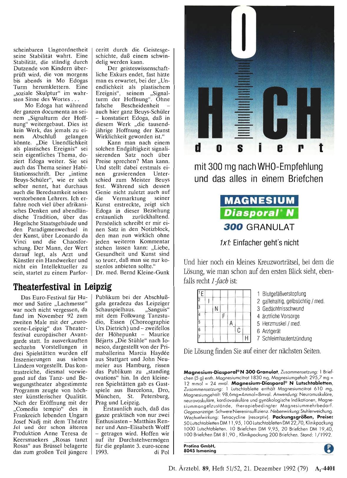 Vorschauseite 1: Theaterfestival in Leipzig