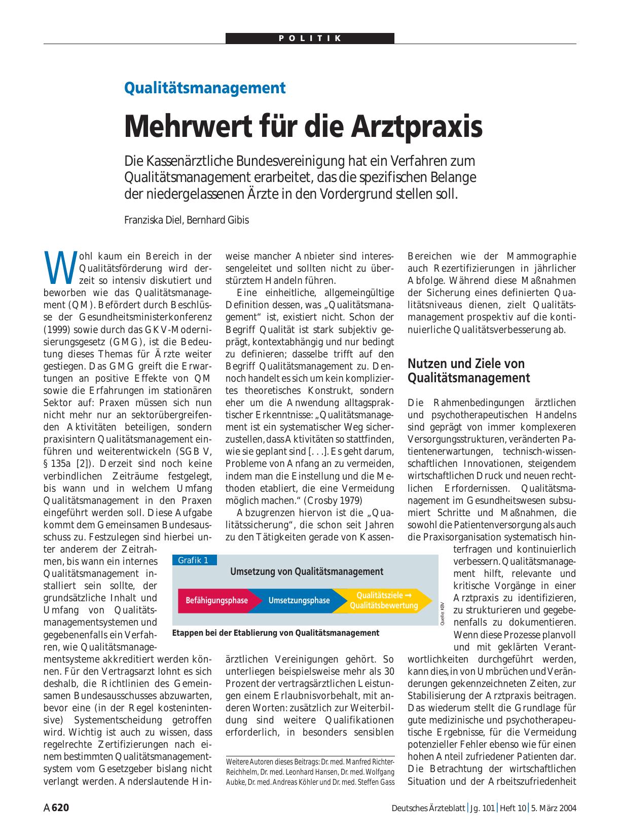 Vorschauseite 1: Qualitätsmanagement: Mehrwert für die Arztpraxis
