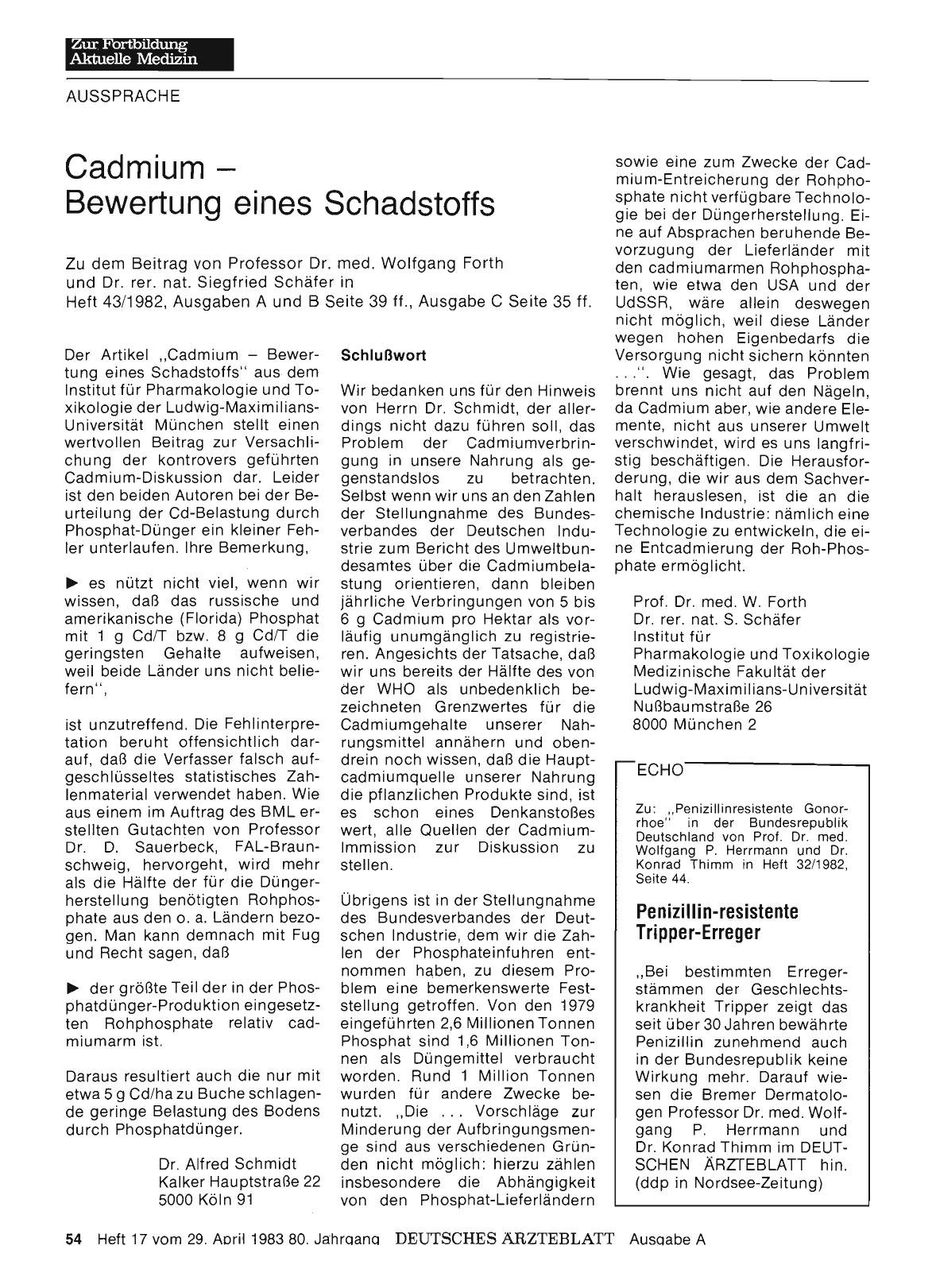 Vorschauseite 1: Cadmium — Bewertung eines Schadstoffs