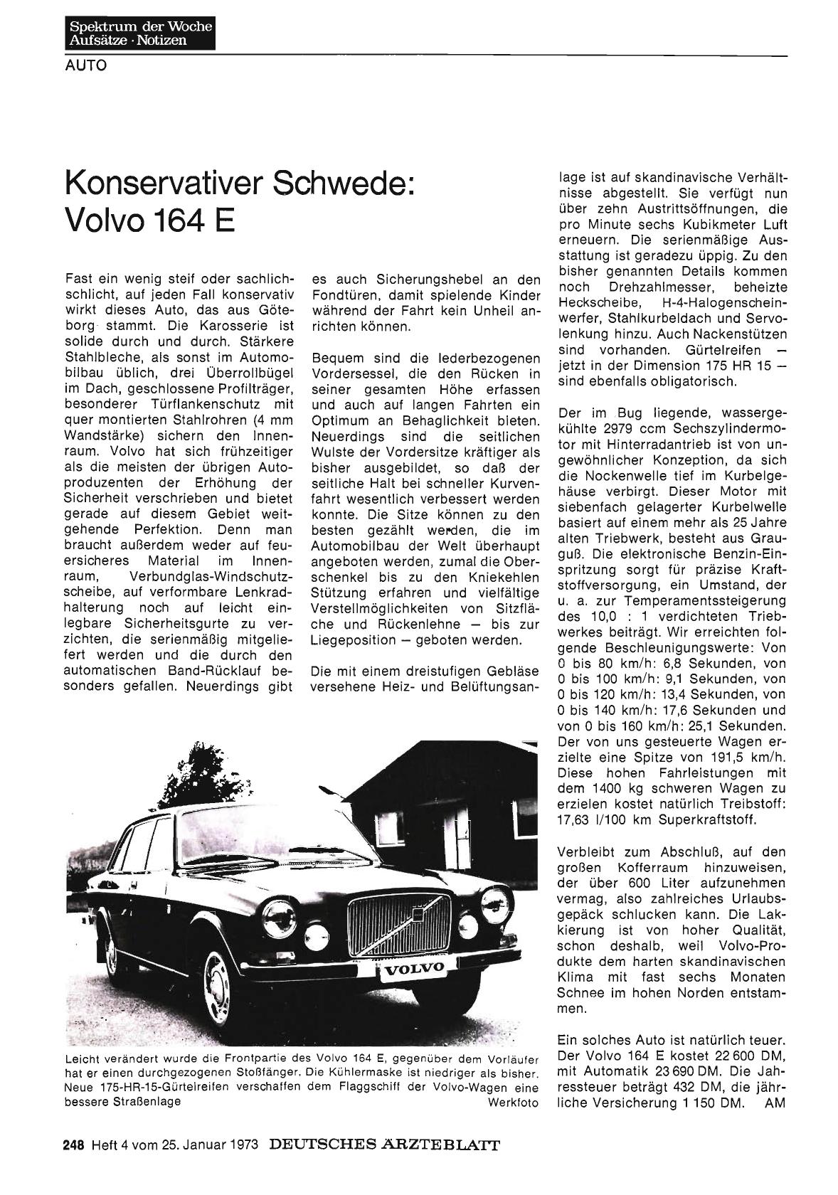 Vorschauseite 1: Konservativer Schwede: Volvo 164 E