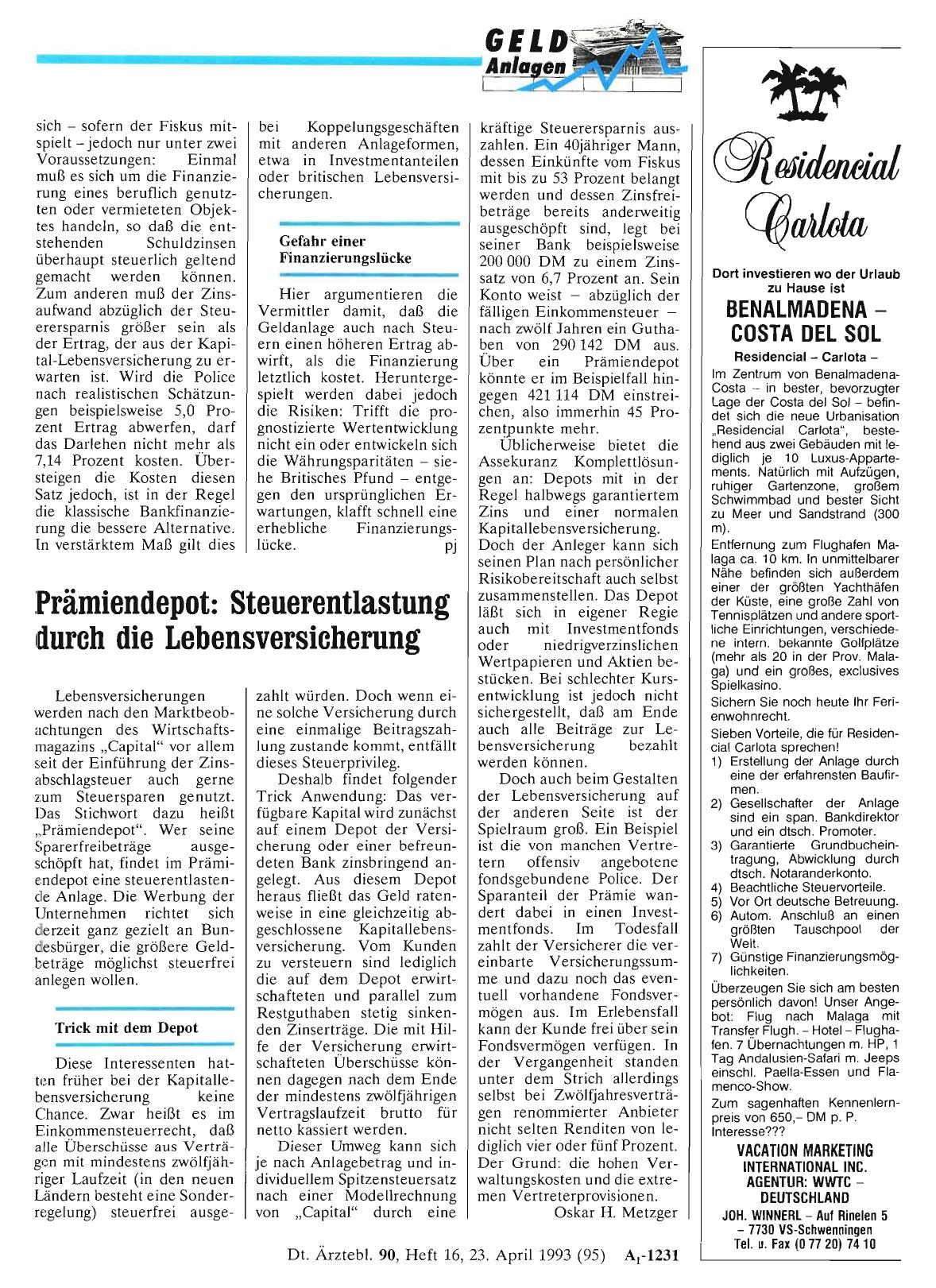 Vorschauseite 1: Prämiendepot: Steuerentlastung durch die Lebensversicherung