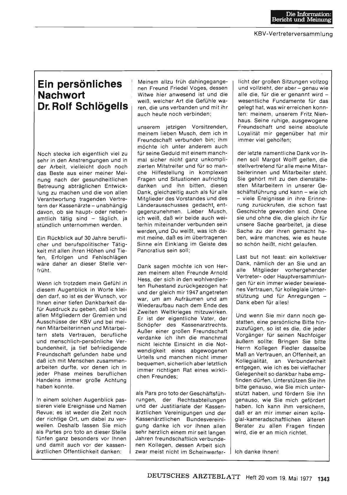 Vorschauseite 1: Ein persönliches Nachwort Dr. Rolf Schlögells