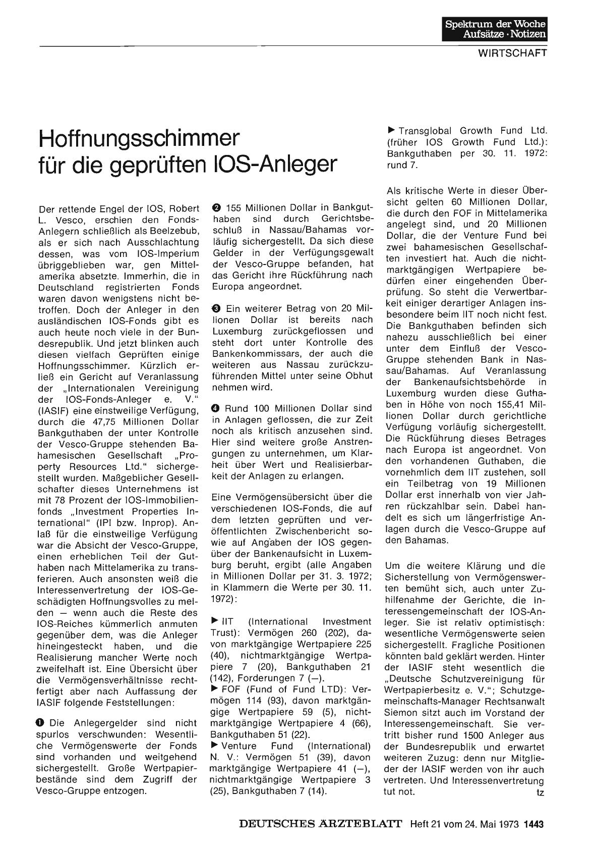 Vorschauseite 1: Hoffnungsschimmer für die geprüften IOS-Anleger