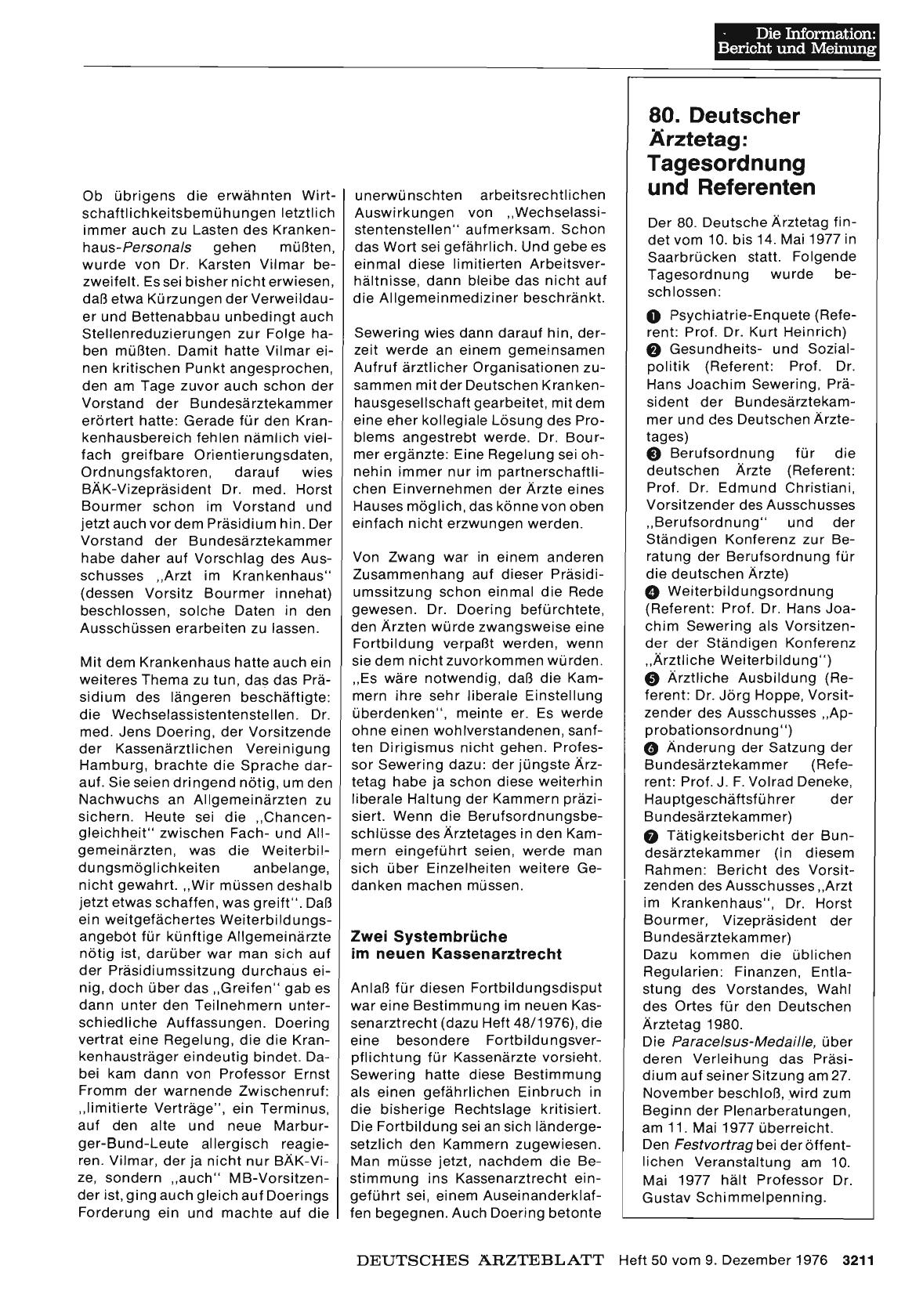 Vorschauseite 1: 80. Deutscher Ärztetag: Tagesordnung und Referenten