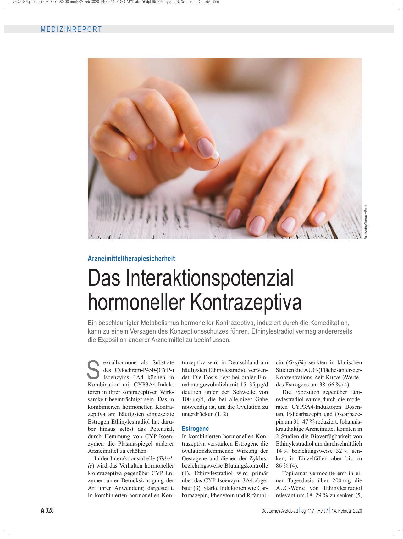 Vorschauseite 1: Arzneimitteltherapiesicherheit: Das Interaktionspotenzial hormoneller Kontrazeptiva