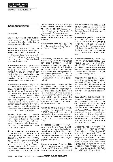 Vorschauseite 1: Kassenarztsitze