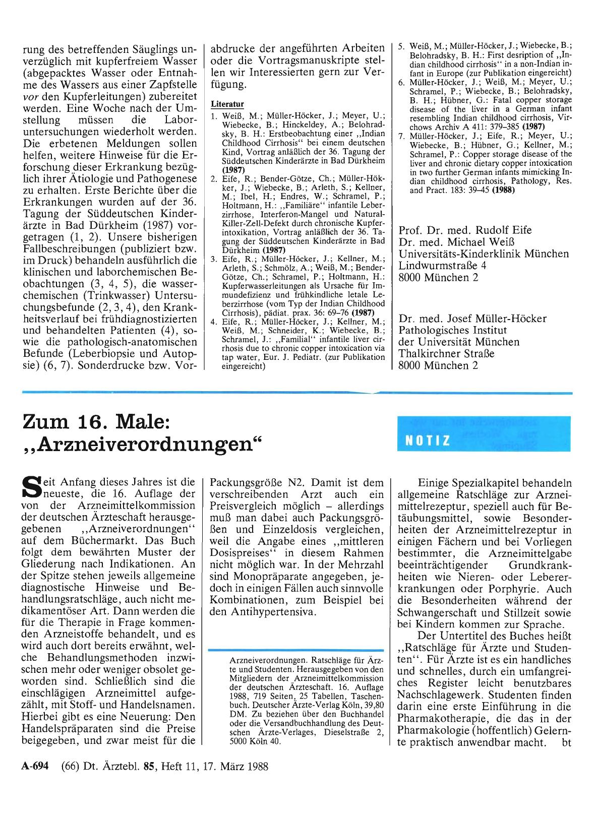 Vorschauseite 1: Zum 16. Male: „Arzneiverordnungen“