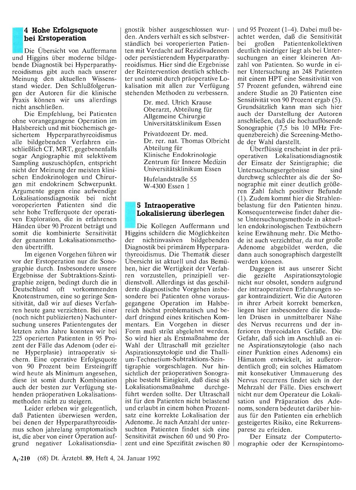 Vorschauseite 1: Hyperparathyreoidismus: 4 Hohe Erfolgsquote bei Erstoperation