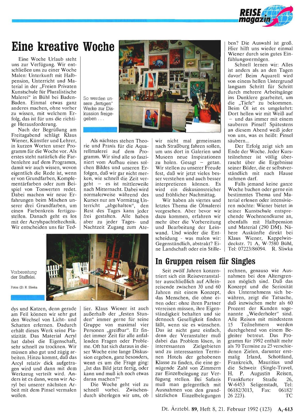 Vorschauseite 1: Eine kreative Woche