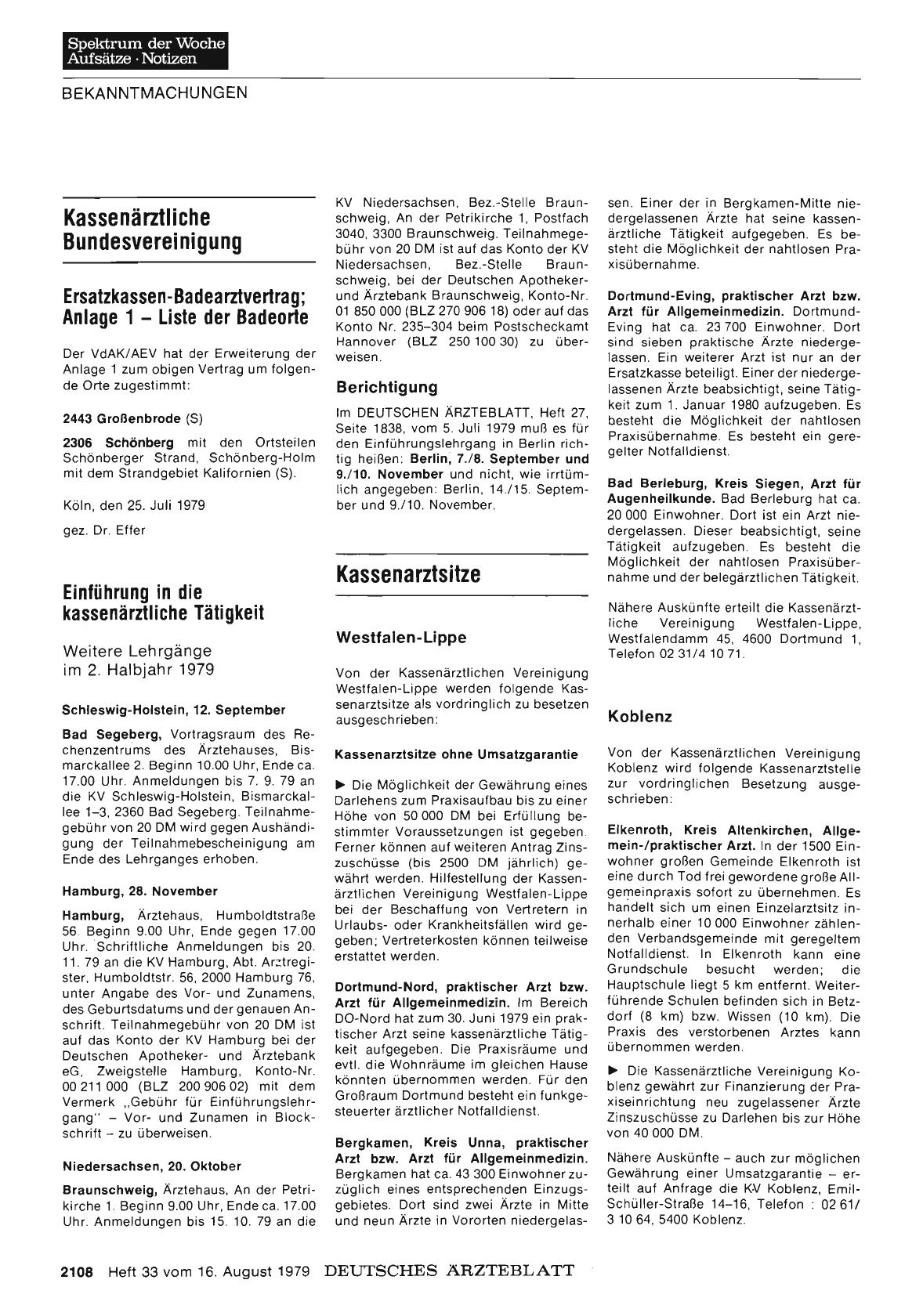 Vorschauseite 1: Kassenarztsitze