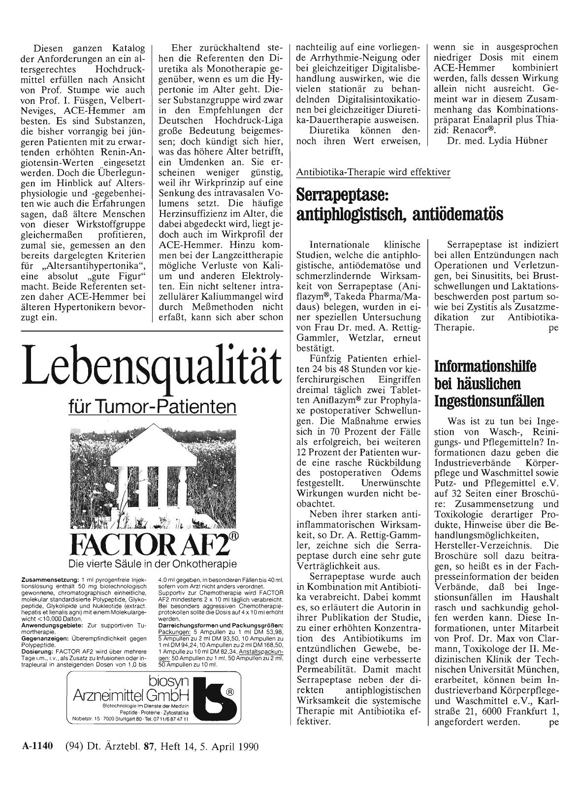 Vorschauseite 1: Antibiotika-Therapie wird effektiver: Serrapeptase: antiphlogislisch, antiödematös