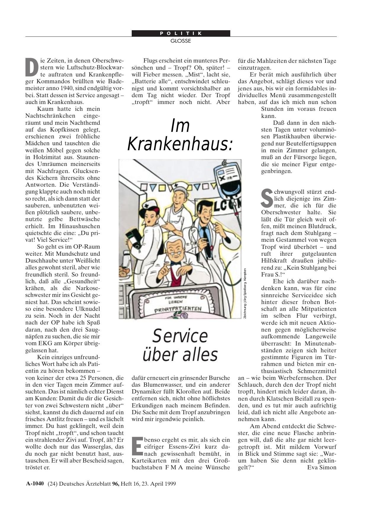 Vorschauseite 1: Im Krankenhaus: Service über alles