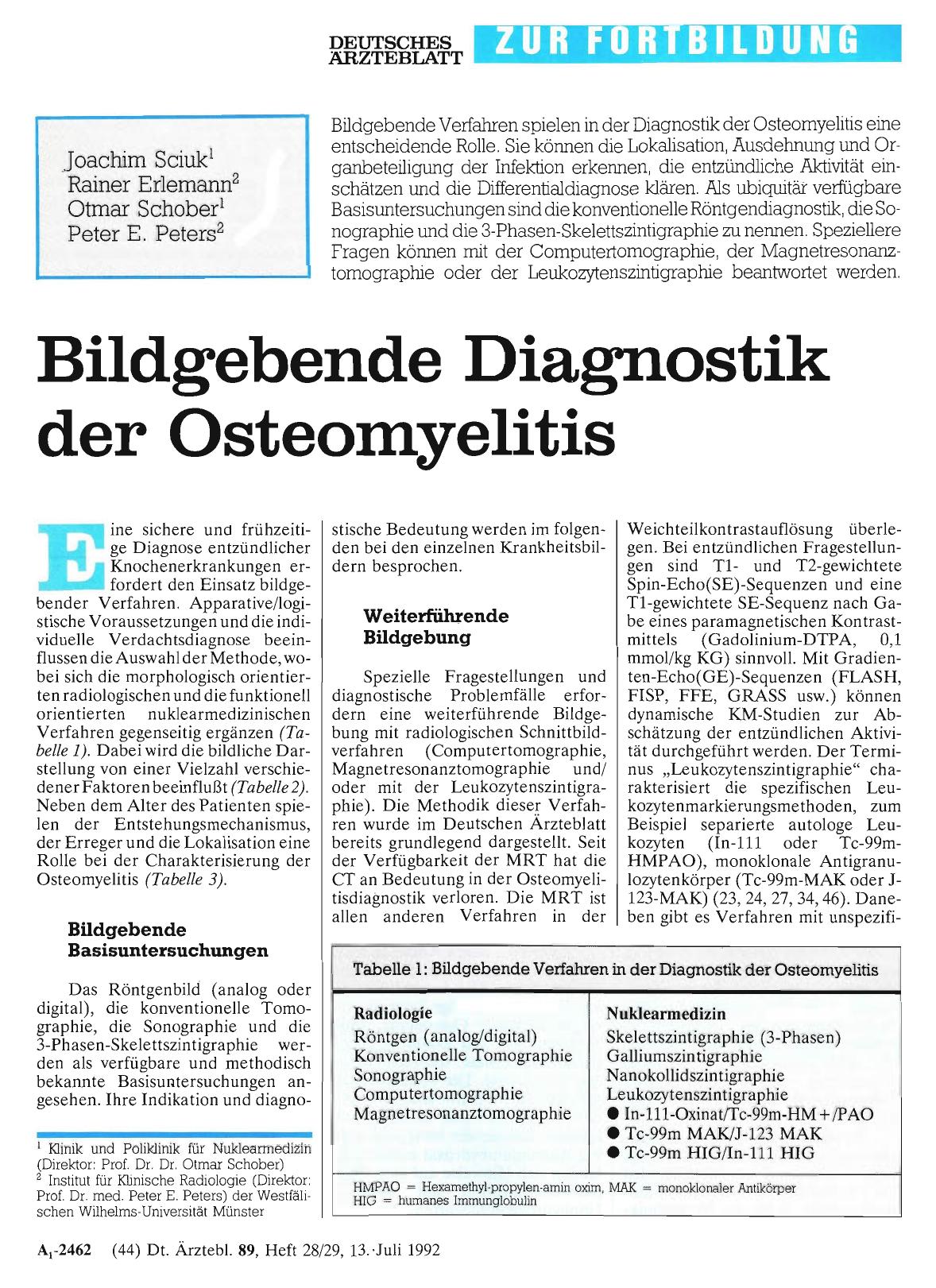Vorschauseite 1: Bildgebende Diagnostik der Osteomyelitis