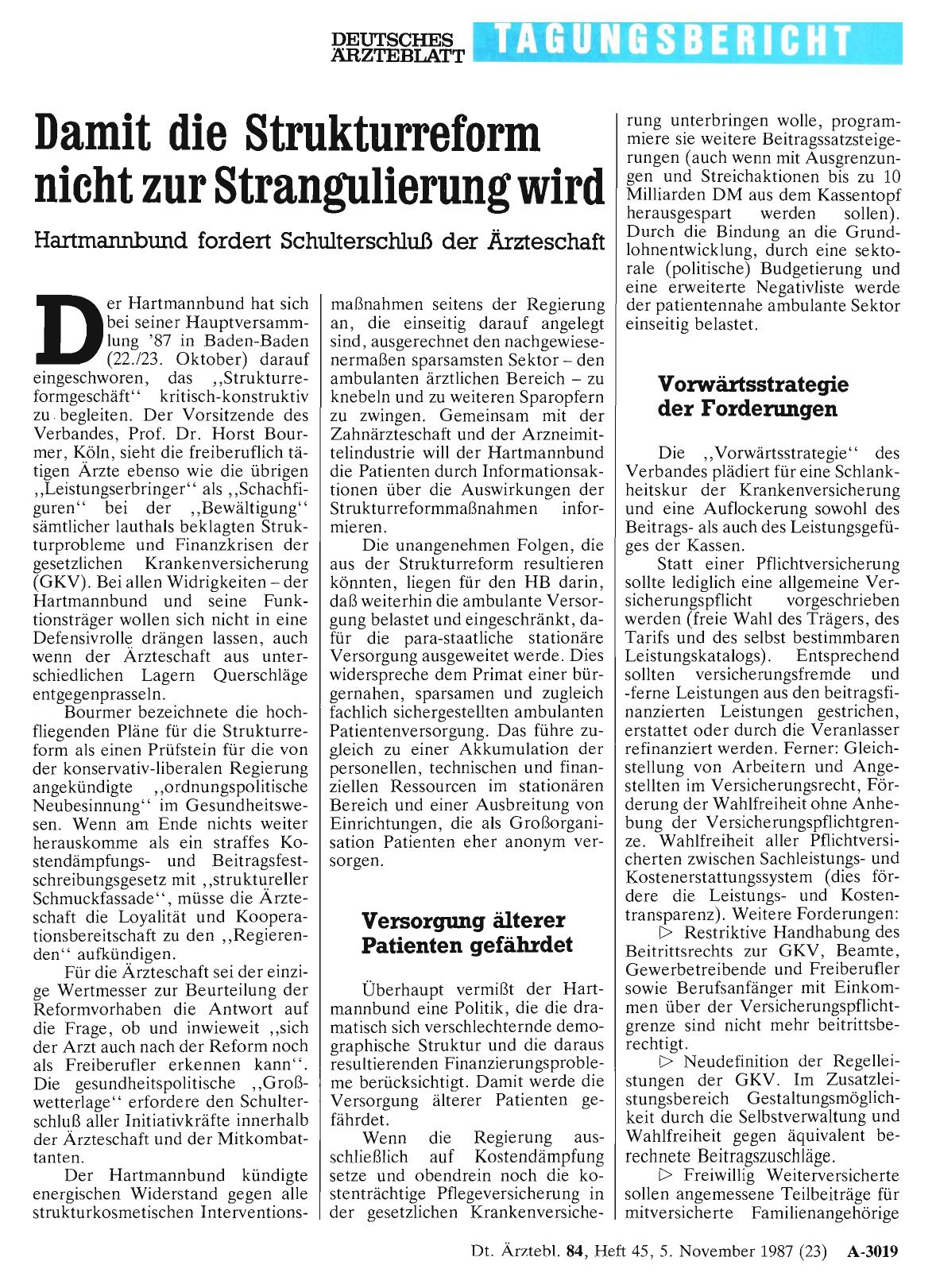 Vorschauseite 1: Damit die Strukturreform nicht zur Strangulierung wird