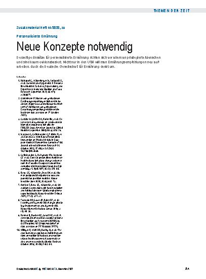 Vorschauseite 4: Personalisierte Ernährung: Neue Konzepte notwendig