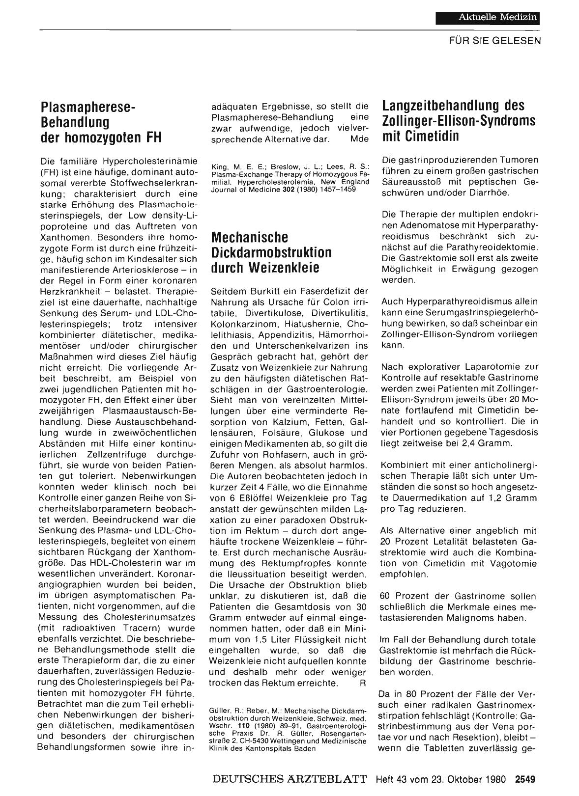 Vorschauseite 1: Plasmapherese-Behandlung der homozygoten FH