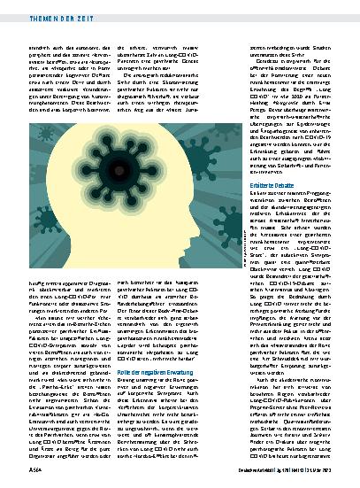 Vorschauseite 2: Long COVID und die Psycho-Ecke: Wiedergeburt eines reduktionistischen Krankheitsverständnisses