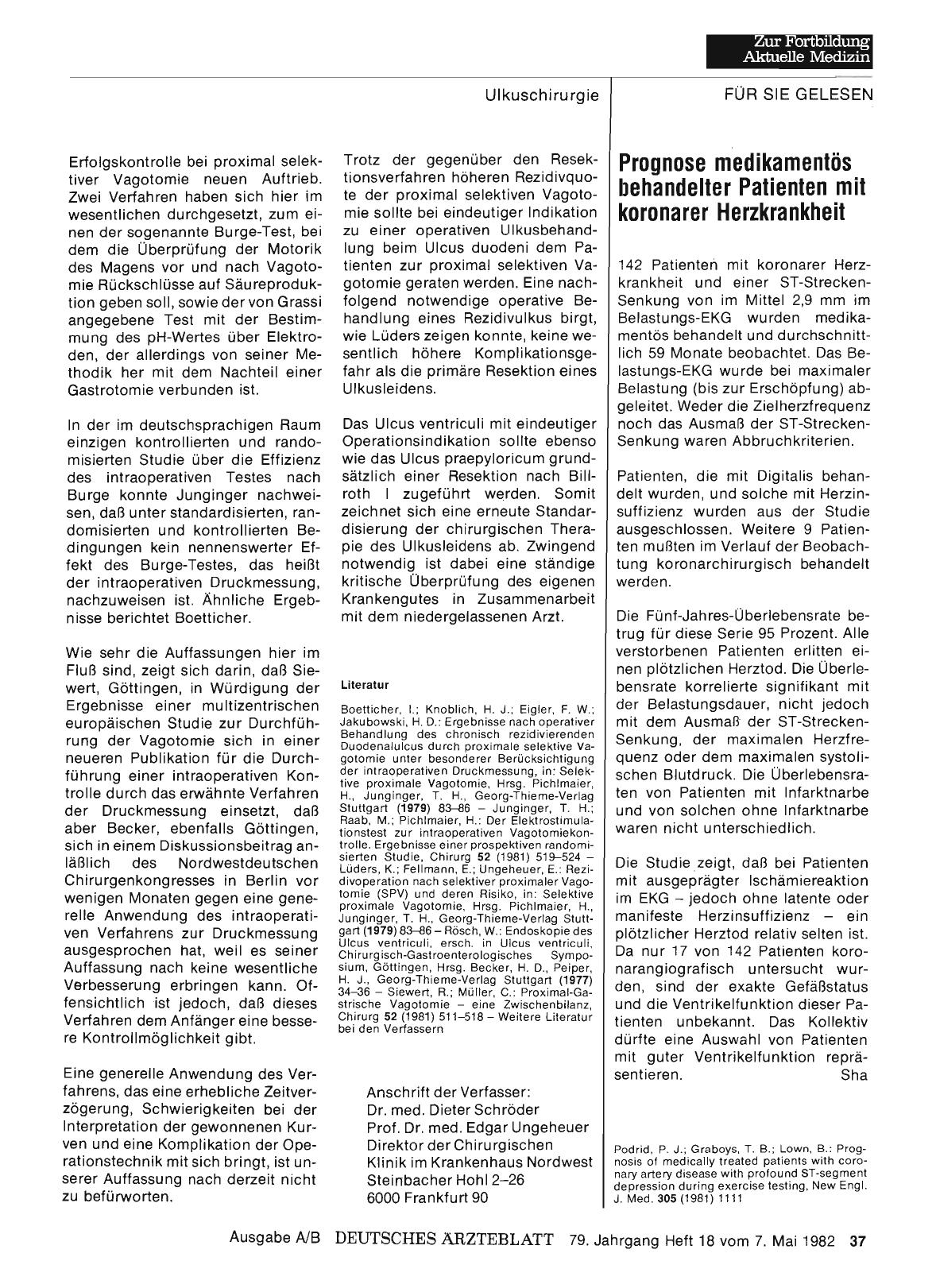 Vorschauseite 1: Prognose medikamentös behandelter Patienten mit koronarer Herzkrankheit