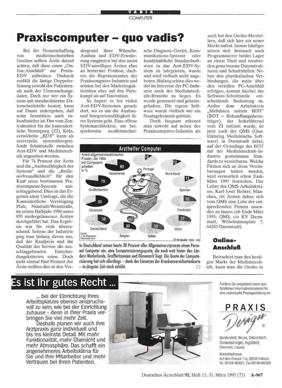 Vorschauseite 1: Praxiscomputer - quo vadis?