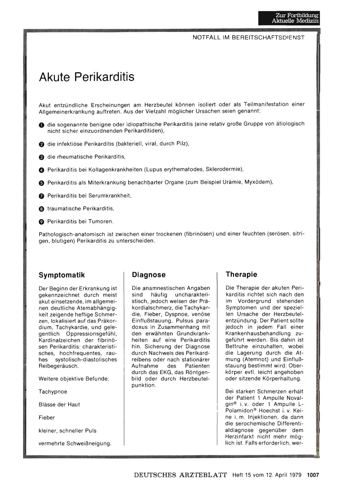 Vorschauseite 1: Akute Perikarditis