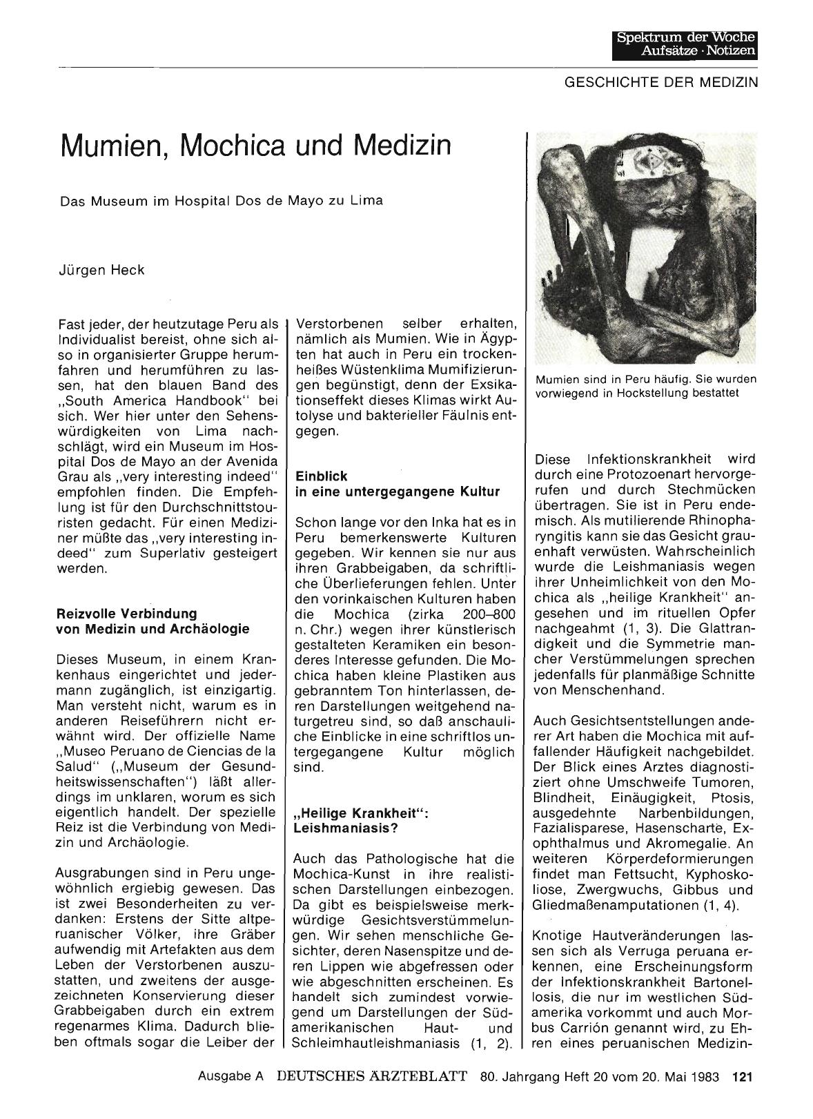 Vorschauseite 1: Mumien, Mochica und Medizin: Das Museum im Hospital Dos de Mayo zu Lima