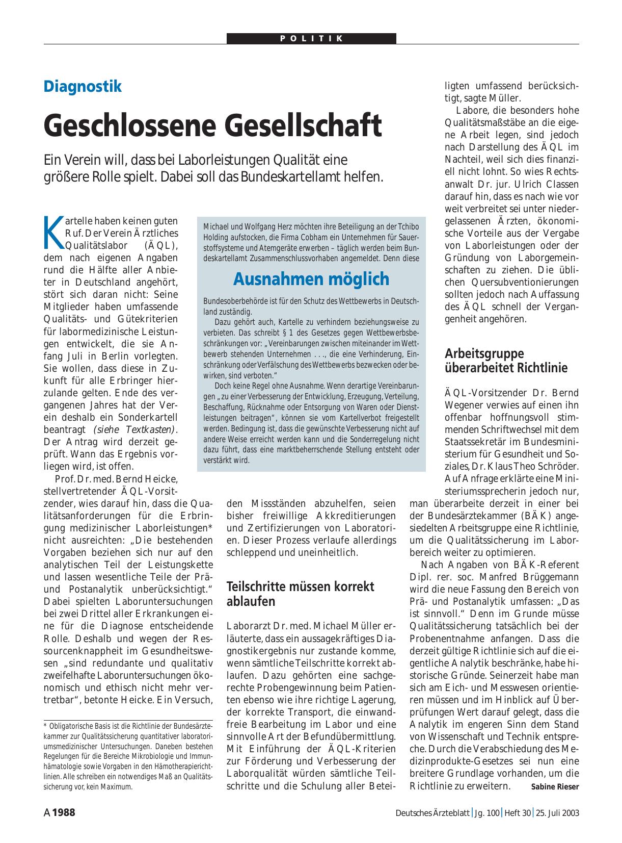 Vorschauseite 1: Diagnostik: Geschlossene Gesellschaft